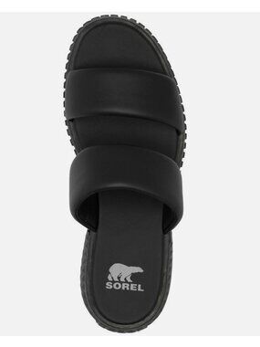 New in box Women's Sorel Black Slide Sandals Size 9.5